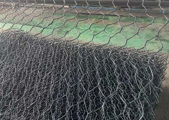 مش سیم گابیون با روکش پی وی سی سبز 60mmx80mm سازگار با محیط زیست برای سنگفرش شیب