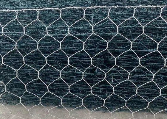 مش گابیون با کشش بالا گالوانیزه با پوشش PVC 60x80 میلی متر برای محافظت از رودخانه