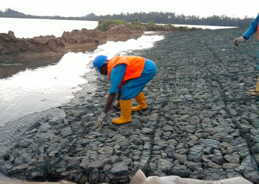 کنترل سیلاب PVC پوشش داده شده کنترل رودخانه گابون سبد، سبد سیم دیوار سنگ