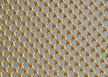 پرده تزئینی فلزی مچ آلومینیوم طلا 6mm X 6mm جدا کننده اتاق سفارشی