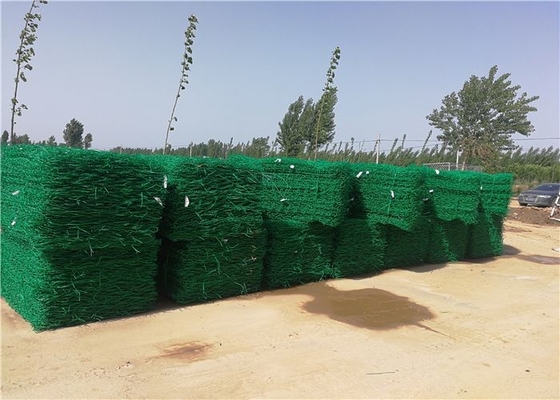 محافظ خاکی گالوانیزه سنگین سبدهای گابیون فلزی با روکش پی وی سی