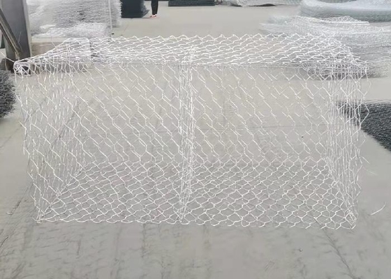 3x1x0.5m 80x100mm سبدهای گابیون فلزی جعبه بافته شده پایداری ساحل رودخانه