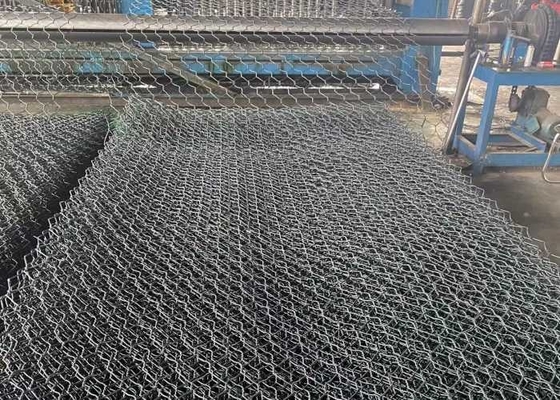 مش سیم گابیون با روکش پی وی سی سبز 60mmx80mm سازگار با محیط زیست برای سنگفرش شیب