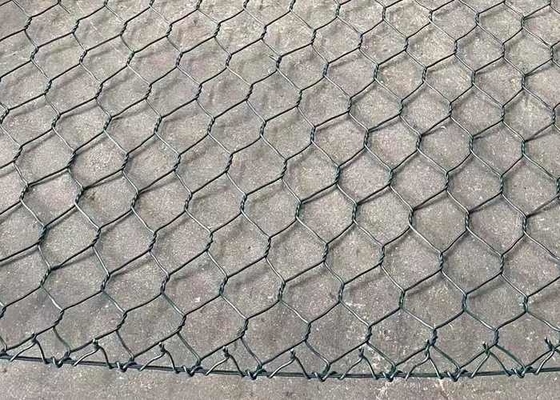 مش سیم گابیون نقره ای گالوانیزه برای سیستم دیوار حائل 80mmx100mm