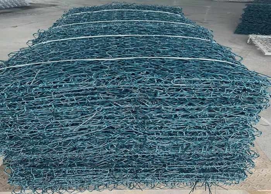 مش سیم گبیون با پوشش پی وی سی دوستدار محیط زیست 60x80 میلی متر برای پروژه مهندسی عمران