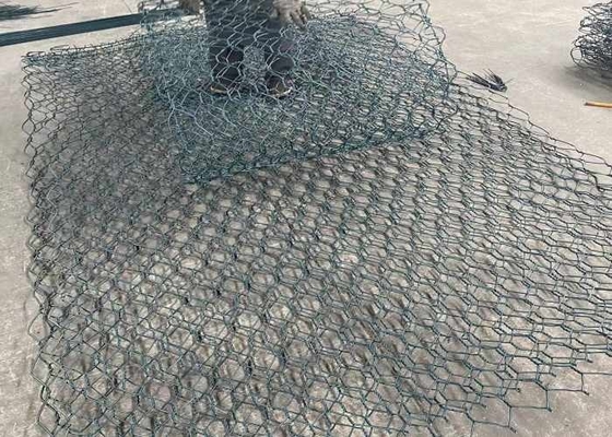 مش سیم گابیون 2.4 میلی‌متری 60x80 میلی‌متری Galfan برای محافظت از مسیر رودخانه