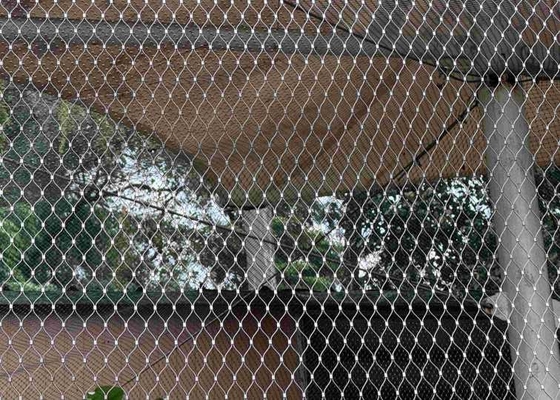 از فولاد ضد زنگ 316 شبکه شبکه ای با اتصال های فرول برای پرندگان حیوانات باغ وحش