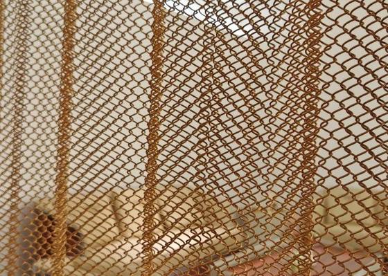 Decorative Wire Mesh Metal Mesh Curtain with 3-20mm Diamond Height 0.5-2mm Wire Diameter and 4.2-6 Kg/m2 Weight