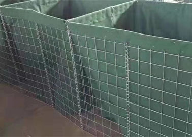 سوراخ مربع موانع دفاعی نظامی جعبه گابيون با ژئوتکستيل سبز