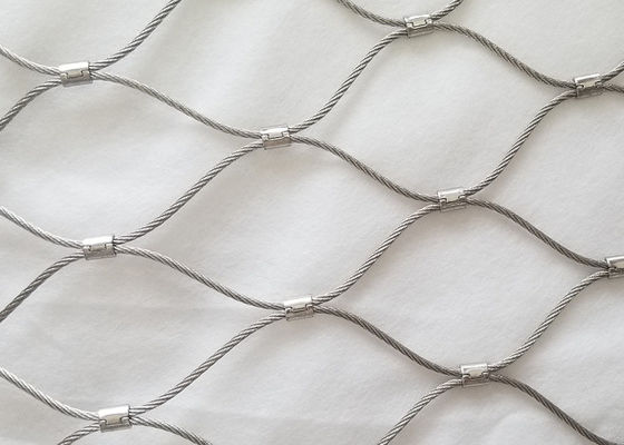 رومیپید سوراخ باغ وحش طناب شبکه فولاد ضد زنگ انعطاف پذیر Ferroled برای حیاط حیوانات