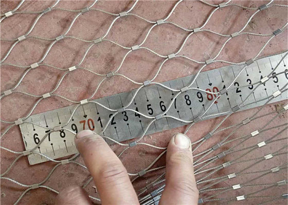304 فولاد ضد زنگ انعطاف پذیر شبكه طناب گره دار